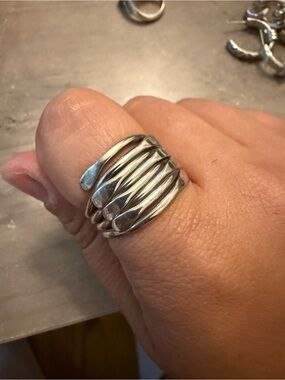 Sterling Silver Multi-Band Wrap Ring - Silver